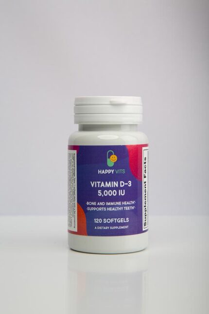 Vitamin D-3 5,000 IU, High Potency, Structural Support*, 120 Softgels