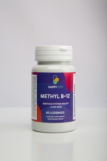 Vitamin B-12 5,000 mcg, With Folic Acid, Nervous System Health*, 60 Lozenges
